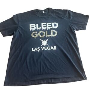 Bleed Gold Las Vegas Raiders Black T-Shirt-Size XL